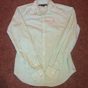 Ralph Lauren Sport Striped Button Up Polo